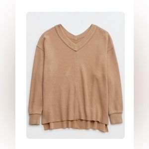 Aerie Wonder Textured V-Neck Sweatshirt